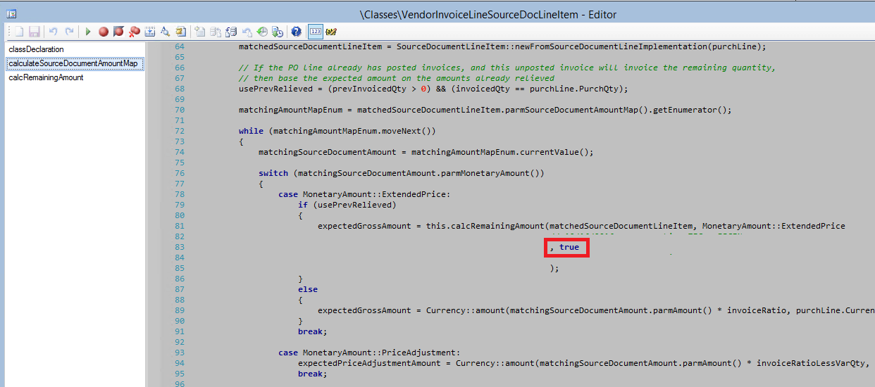 calculate SourceDocumentAmountMap method