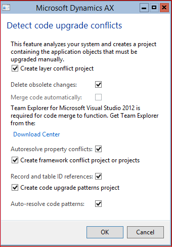 resolving-conflicts after installing a model in ax 1