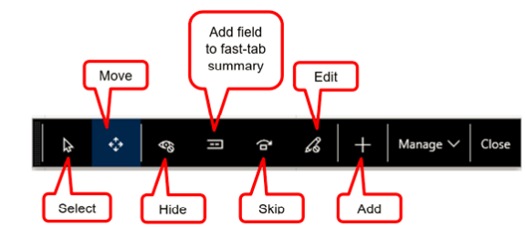 functions of the buttons