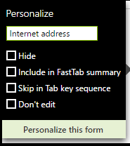 personalization explicit form